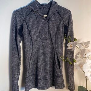 Lululemon Grey Space Dye Cowl Neck Hoodie Pullover Size 4
